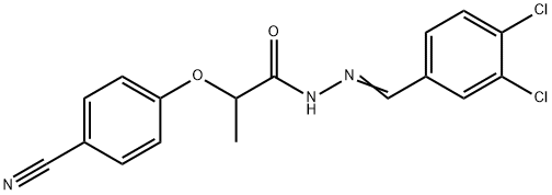 2-(4-cyanophenoxy)-N'-(3,4-dichlorobenzylidene)propanohydrazide Struktur