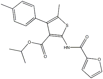 isopropyl 2-(2-furoylamino)-5-methyl-4-(4-methylphenyl)thiophene-3-carboxylate Structure