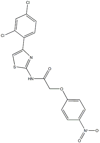 N-[4-(2,4-dichlorophenyl)-1,3-thiazol-2-yl]-2-{4-nitrophenoxy}acetamide 结构式