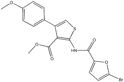 methyl 2-[(5-bromo-2-furoyl)amino]-4-(4-methoxyphenyl)thiophene-3-carboxylate Structure