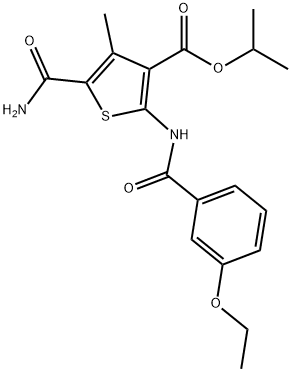 isopropyl 5-(aminocarbonyl)-2-[(3-ethoxybenzoyl)amino]-4-methyl-3-thiophenecarboxylate Structure