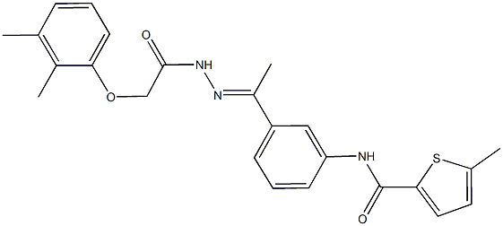 N-(3-{N-[(2,3-dimethylphenoxy)acetyl]ethanehydrazonoyl}phenyl)-5-methyl-2-thiophenecarboxamide Struktur