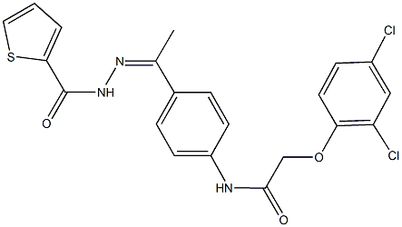 2-(2,4-dichlorophenoxy)-N-{4-[N-(2-thienylcarbonyl)ethanehydrazonoyl]phenyl}acetamide Structure