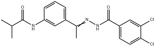 N-{3-[N-(3,4-dichlorobenzoyl)ethanehydrazonoyl]phenyl}-2-methylpropanamide Structure