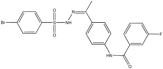 N-(4-{N-[(4-bromophenyl)sulfonyl]ethanehydrazonoyl}phenyl)-3-fluorobenzamide Structure