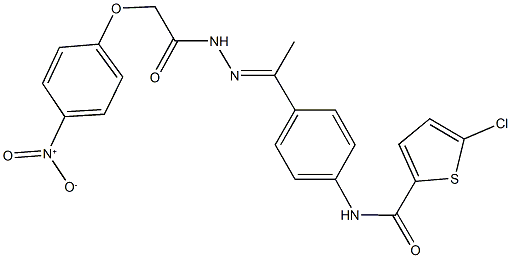 5-chloro-N-{4-[N-({4-nitrophenoxy}acetyl)ethanehydrazonoyl]phenyl}-2-thiophenecarboxamide,445013-33-2,结构式