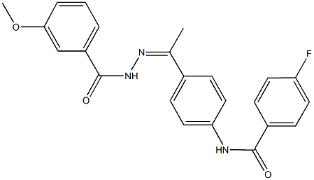 4-fluoro-N-{4-[N-(3-methoxybenzoyl)ethanehydrazonoyl]phenyl}benzamide 结构式
