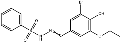 N'-(3-bromo-5-ethoxy-4-hydroxybenzylidene)benzenesulfonohydrazide Structure