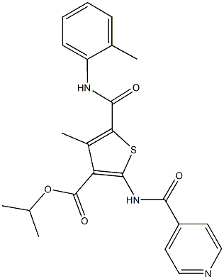 isopropyl 2-(isonicotinoylamino)-4-methyl-5-(2-toluidinocarbonyl)thiophene-3-carboxylate,445013-76-3,结构式