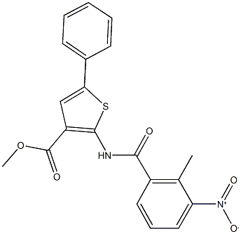 methyl 2-({3-nitro-2-methylbenzoyl}amino)-5-phenylthiophene-3-carboxylate Struktur