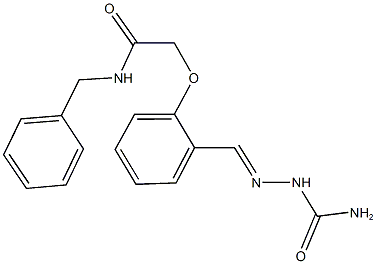 2-{2-[2-(aminocarbonyl)carbohydrazonoyl]phenoxy}-N-benzylacetamide Structure