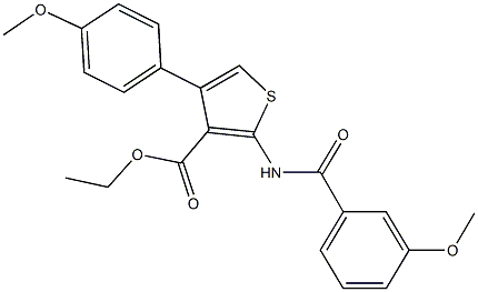 ethyl 2-[(3-methoxybenzoyl)amino]-4-(4-methoxyphenyl)thiophene-3-carboxylate Structure