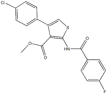 methyl 4-(4-chlorophenyl)-2-[(4-fluorobenzoyl)amino]thiophene-3-carboxylate Struktur