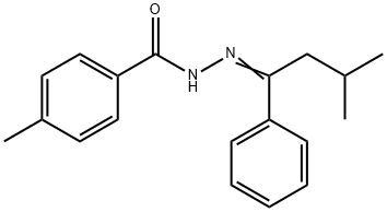 4-methyl-N'-(3-methyl-1-phenylbutylidene)benzohydrazide Struktur