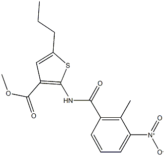 methyl 2-({3-nitro-2-methylbenzoyl}amino)-5-propylthiophene-3-carboxylate Structure