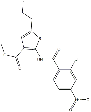 methyl 2-({2-chloro-4-nitrobenzoyl}amino)-5-propylthiophene-3-carboxylate,445014-50-6,结构式