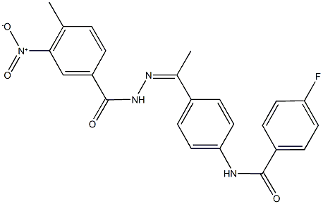 4-fluoro-N-[4-(N-{3-nitro-4-methylbenzoyl}ethanehydrazonoyl)phenyl]benzamide,445014-67-5,结构式