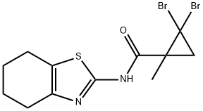 2,2-dibromo-1-methyl-N-(4,5,6,7-tetrahydro-1,3-benzothiazol-2-yl)cyclopropanecarboxamide Struktur