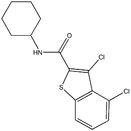 3,4-dichloro-N-cyclohexyl-1-benzothiophene-2-carboxamide Struktur