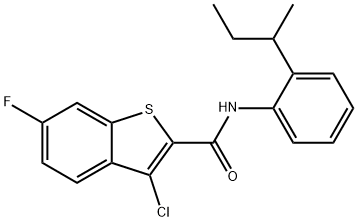 N-(2-sec-butylphenyl)-3-chloro-6-fluoro-1-benzothiophene-2-carboxamide Structure