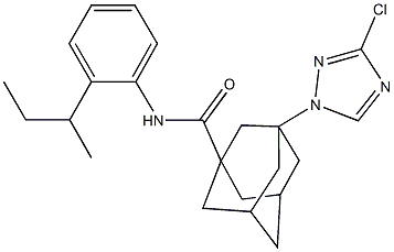 N-(2-sec-butylphenyl)-3-(3-chloro-1H-1,2,4-triazol-1-yl)-1-adamantanecarboxamide Struktur