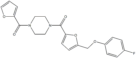 1-{5-[(4-fluorophenoxy)methyl]-2-furoyl}-4-(2-furoyl)piperazine 结构式