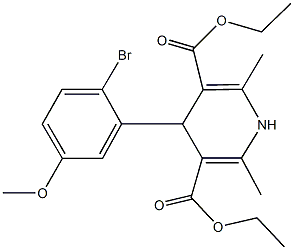 diethyl 4-(2-bromo-5-methoxyphenyl)-2,6-dimethyl-1,4-dihydro-3,5-pyridinedicarboxylate 结构式