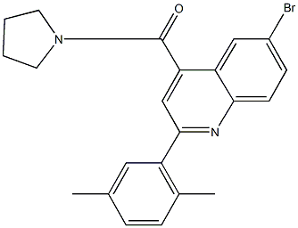 6-bromo-2-(2,5-dimethylphenyl)-4-(1-pyrrolidinylcarbonyl)quinoline,445016-04-6,结构式