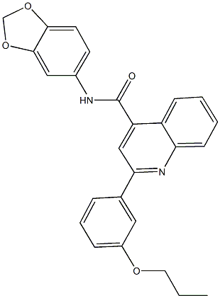 N-(1,3-benzodioxol-5-yl)-2-(3-propoxyphenyl)quinoline-4-carboxamide Structure