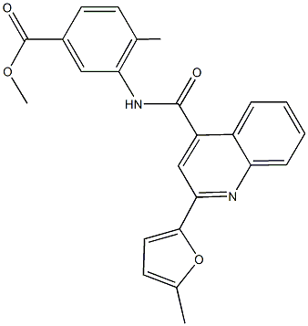 methyl 4-methyl-3-({[2-(5-methyl-2-furyl)-4-quinolinyl]carbonyl}amino)benzoate 化学構造式