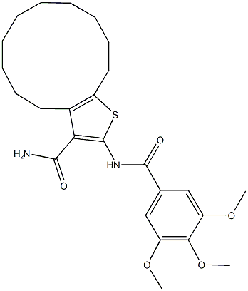 2-[(3,4,5-trimethoxybenzoyl)amino]-4,5,6,7,8,9,10,11,12,13-decahydrocyclododeca[b]thiophene-3-carboxamide|