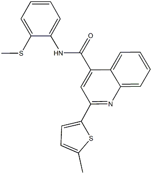 N-[2-(methylsulfanyl)phenyl]-2-(5-methyl-2-thienyl)-4-quinolinecarboxamide Struktur