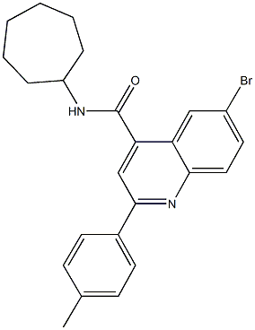 6-bromo-N-cycloheptyl-2-(4-methylphenyl)-4-quinolinecarboxamide,445016-27-3,结构式