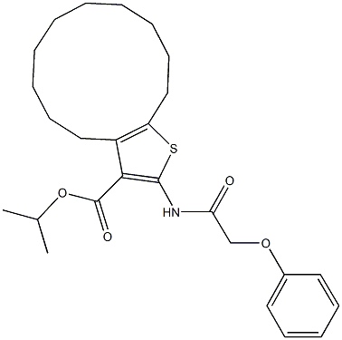 isopropyl 2-[(phenoxyacetyl)amino]-4,5,6,7,8,9,10,11,12,13-decahydrocyclododeca[b]thiophene-3-carboxylate Structure