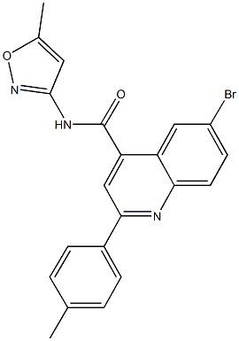 6-bromo-N-(5-methyl-3-isoxazolyl)-2-(4-methylphenyl)-4-quinolinecarboxamide,445016-46-6,结构式