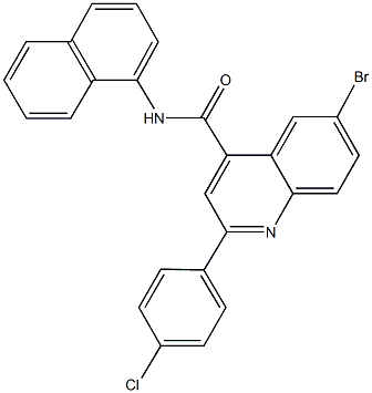 6-bromo-2-(4-chlorophenyl)-N-(1-naphthyl)-4-quinolinecarboxamide Structure