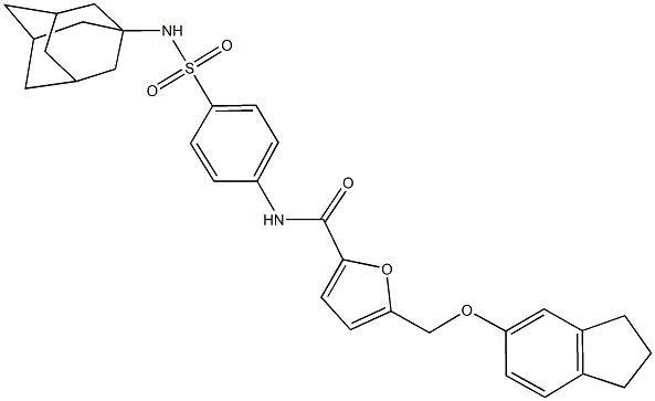 N-{4-[(1-adamantylamino)sulfonyl]phenyl}-5-[(2,3-dihydro-1H-inden-5-yloxy)methyl]-2-furamide Structure