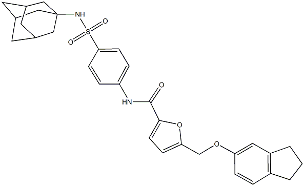 N-{4-[(1-adamantylamino)sulfonyl]phenyl}-5-[(2,3-dihydro-1H-inden-5-yloxy)methyl]-2-furamide|