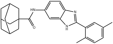 N-[2-(2,5-dimethylphenyl)-1H-benzimidazol-5-yl]adamantane-1-carboxamide Struktur