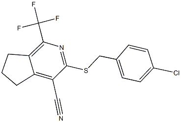 3-[(4-chlorobenzyl)sulfanyl]-1-(trifluoromethyl)-6,7-dihydro-5H-cyclopenta[c]pyridine-4-carbonitrile Structure