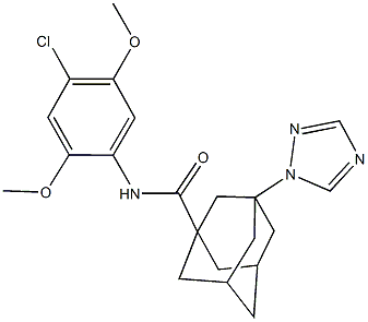 N-(4-chloro-2,5-dimethoxyphenyl)-3-(1H-1,2,4-triazol-1-yl)-1-adamantanecarboxamide Struktur