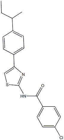 N-[4-(4-sec-butylphenyl)-1,3-thiazol-2-yl]-4-chlorobenzamide Structure