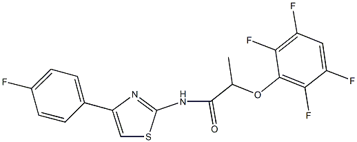 N-[4-(4-fluorophenyl)-1,3-thiazol-2-yl]-2-(2,3,5,6-tetrafluorophenoxy)propanamide Structure