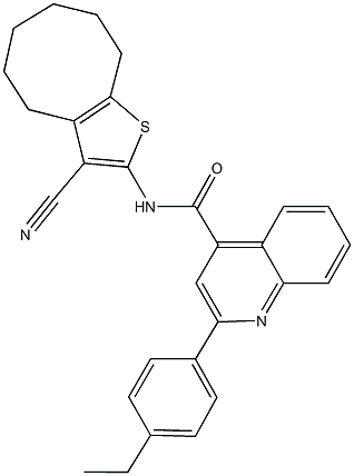 N-(3-cyano-4,5,6,7,8,9-hexahydrocycloocta[b]thien-2-yl)-2-(4-ethylphenyl)quinoline-4-carboxamide,445017-58-3,结构式