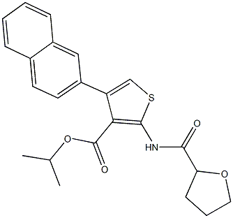 isopropyl 4-(2-naphthyl)-2-[(tetrahydro-2-furanylcarbonyl)amino]-3-thiophenecarboxylate Structure