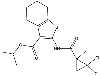 isopropyl 2-{[(2,2-dichloro-1-methylcyclopropyl)carbonyl]amino}-4,5,6,7-tetrahydro-1-benzothiophene-3-carboxylate Structure