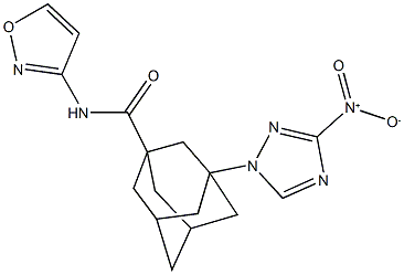 3-{3-nitro-1H-1,2,4-triazol-1-yl}-N-(3-isoxazolyl)-1-adamantanecarboxamide Struktur