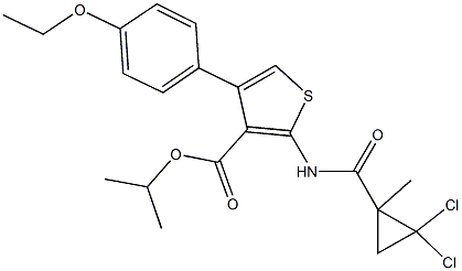 isopropyl 2-{[(2,2-dichloro-1-methylcyclopropyl)carbonyl]amino}-4-(4-ethoxyphenyl)-3-thiophenecarboxylate Structure