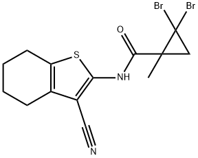 2,2-dibromo-N-(3-cyano-4,5,6,7-tetrahydro-1-benzothien-2-yl)-1-methylcyclopropanecarboxamide,445020-63-3,结构式