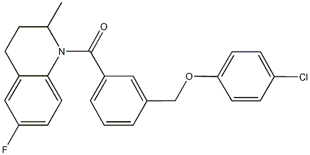 4-chlorophenyl 3-[(6-fluoro-2-methyl-3,4-dihydro-1(2H)-quinolinyl)carbonyl]benzyl ether Structure